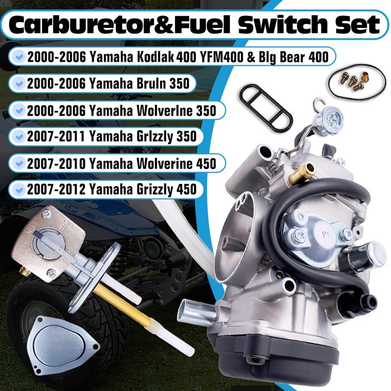 Aniro Moto NEW Carburetor Carb For YAMAHA GRIZZLY 350 YFM350 2007-2009 - YAMAHA YFM350 BRUIN 2004-2006 - YAMAHA YFM350 WOLVERINE 2006-2009 - Image 2